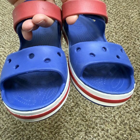 Crocs Bayaband Sandals Kids Cerulean Blue Kids Size J 2 - Picture 3 of 12